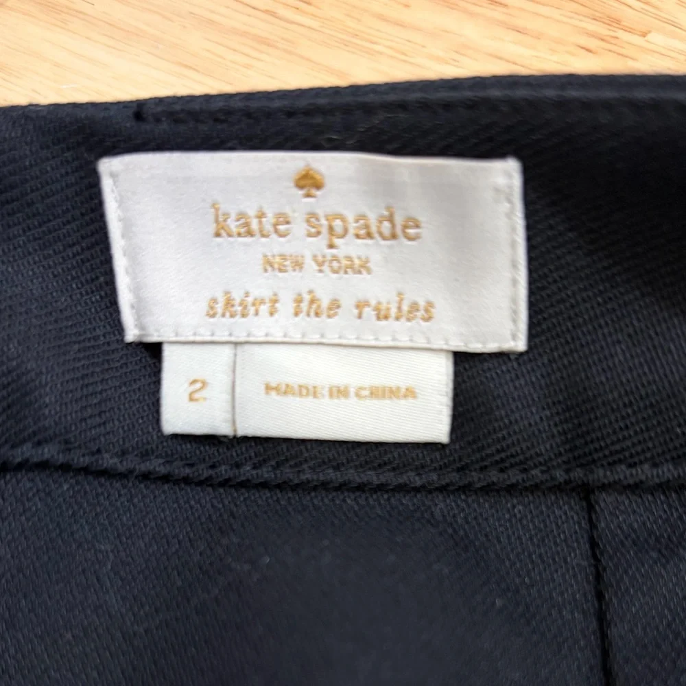 Kate Spade Classic Little Black Pencil Skirt‎ Rounded Slits Minimalist Capsule - Picture 5 of 6